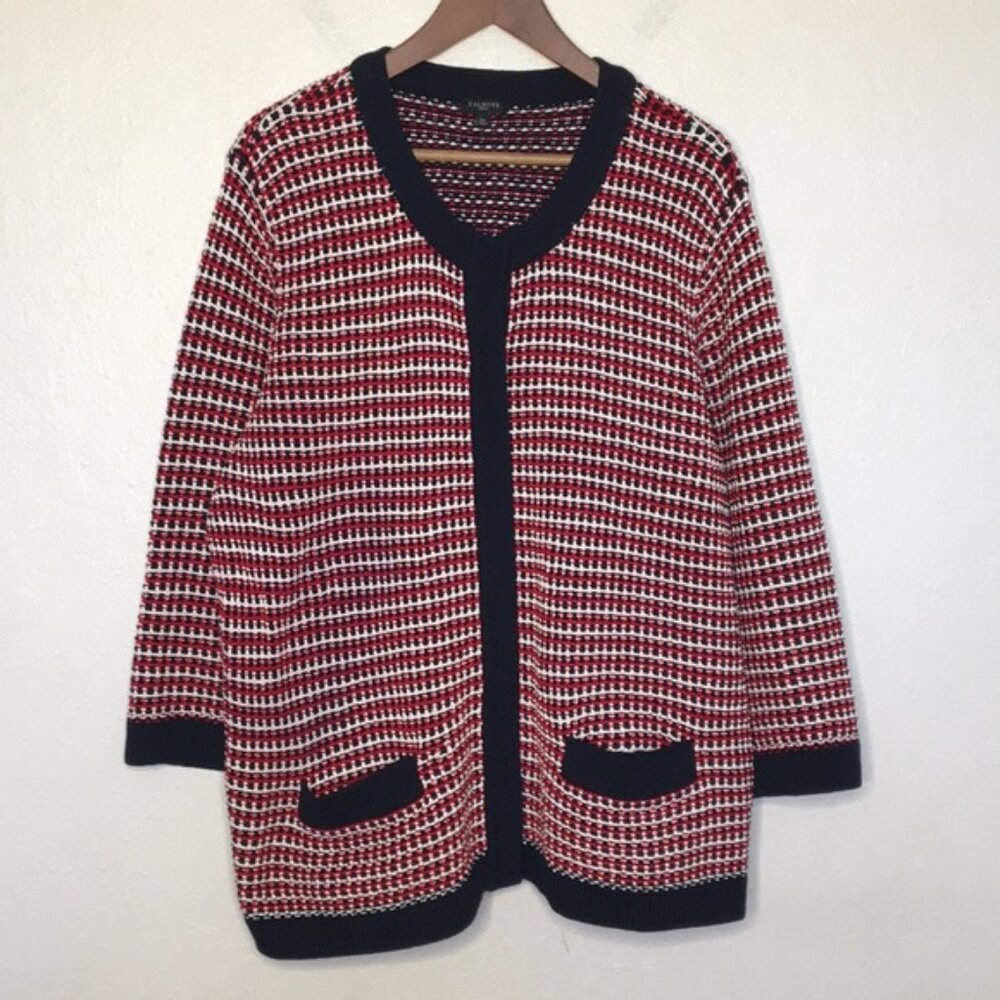 Talbots Red White and Blue Knit Sweater Blazer/Lady jacket 3x